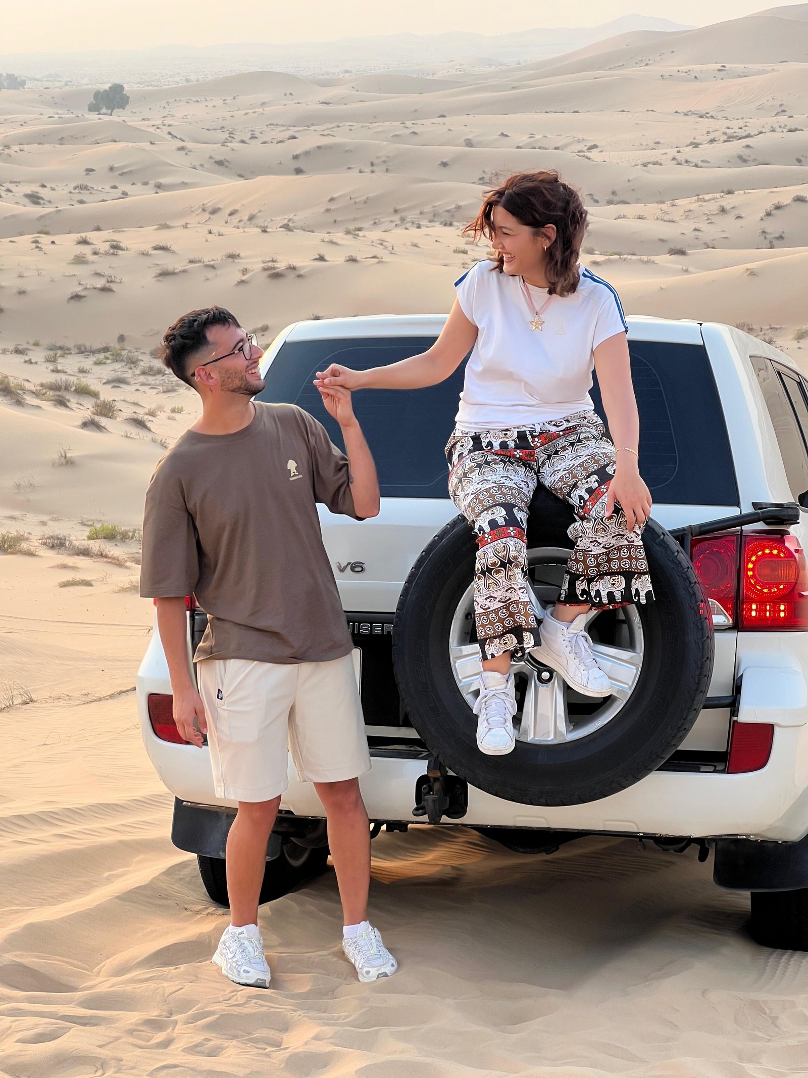 Camel ride across the desert dunes